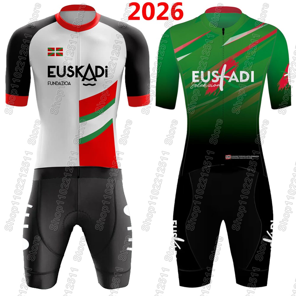 Mountain Biking Shorts - ชุดเสื้อเจอร์ซีย์ปั่นจักรยานทีม Euskadi 2026 ชุดฤดูร้อนสเปน ชุดปั่นจักรยานเสือหมอบ เสื้อจักรยาน